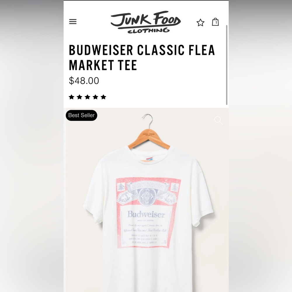 BUDWEISER CLASSIC FLEA MARKET TEE Sz L